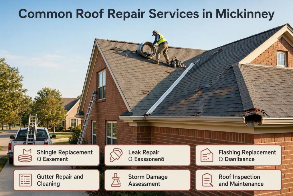 Common Roof Repair Services in McKinney