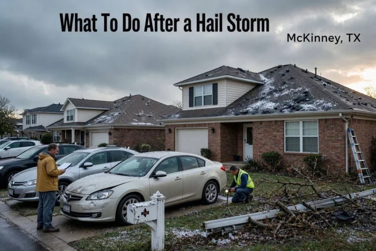 What to do after a hail storm when checking a roof for hail damage in McKinney Texas