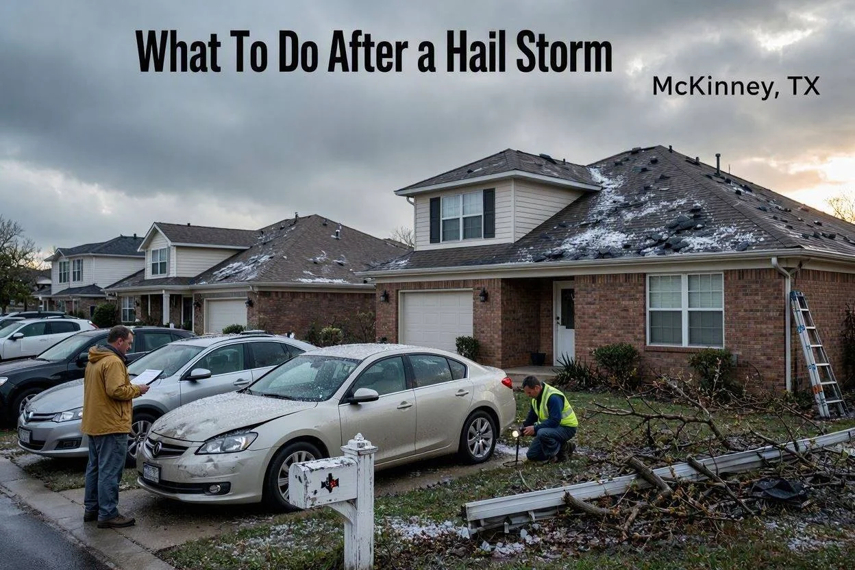 What to do after a hail storm when checking a roof for hail damage in McKinney Texas